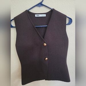 Zara Dark Brown Knit Top